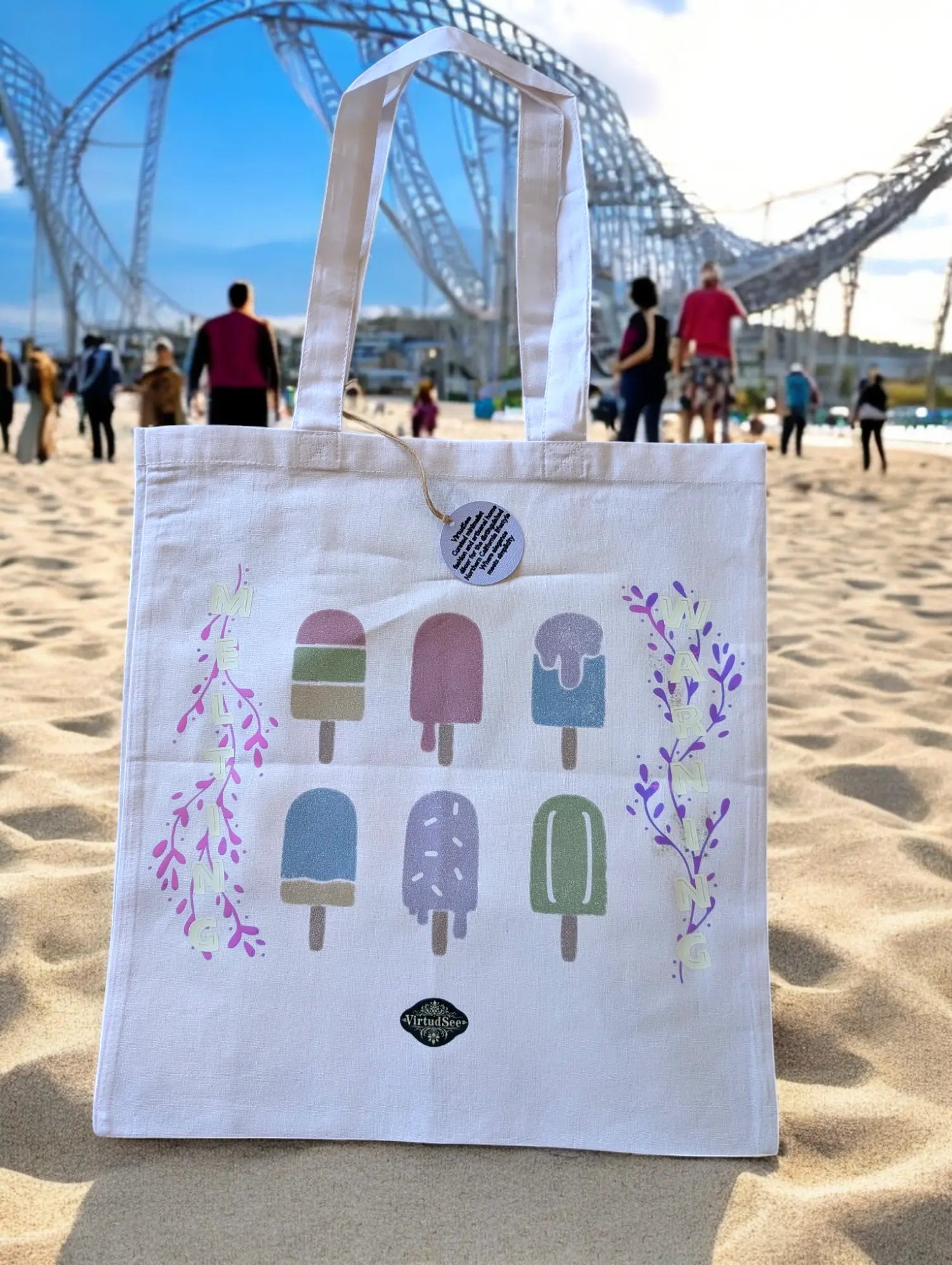 UV-Reactive "Melting Warning" Tote Bag VirtudSee